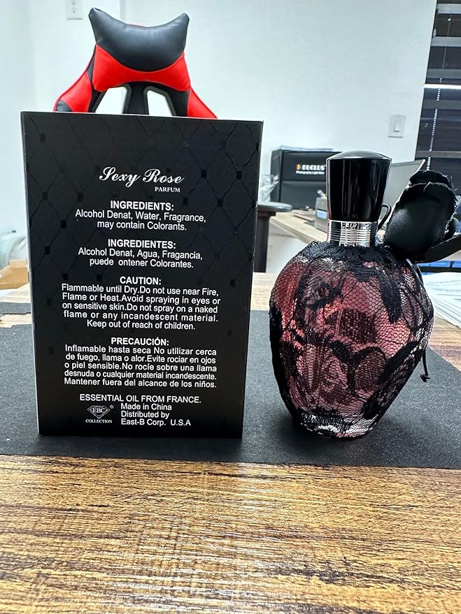 Sexy Rose Black Perfume for Women 3.4oz/100ml, Long Lasting Fragrance