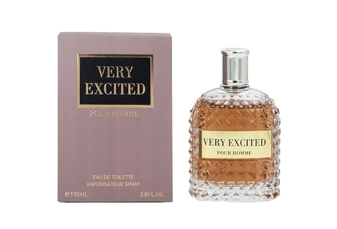 Valentine Milano for Men (EDP) & Very Excited Pour Homme Cologne For Men (EDT), 3.4 Fl Oz Each (Pack of 2)