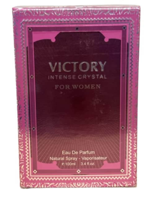 Victory Intense Crystal Perfume for Women 3.4oz/100ml (Inspired by Bright Crystal) Eau De Parfum, Natural Spray