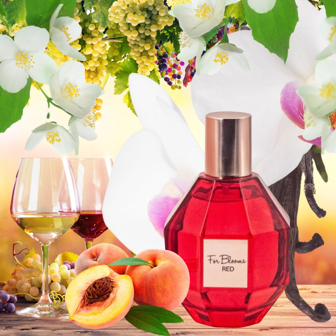 For Blooms Red Perfume for Women 3.4oz/100ml Eau de Parfum. Long Lasting, Natural Spray