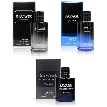 Savage Cologne for Men | Combo 3 pack Savage perfume for Men | Savage EDP, Savage Extrait, Savage Extrait De Parfum | 3.4oz x 3 Warm Masculine Scent for Daily Use Casual | Gift for Any Occasion