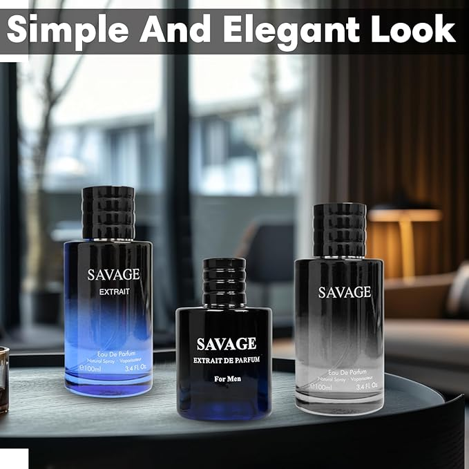 Savage Cologne for Men | Combo 3 pack Savage perfume for Men | Savage EDP, Savage Extrait, Savage Extrait De Parfum | 3.4oz x 3 Warm Masculine Scent for Daily Use Casual | Gift for Any Occasion