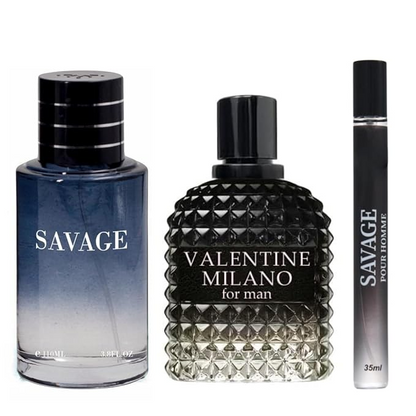 Savage and Valentine Milano Cologne for Men - Eau De Parfum Natural Spray, 3.4 Fl Oz Each, Pack of 3 Combo Set