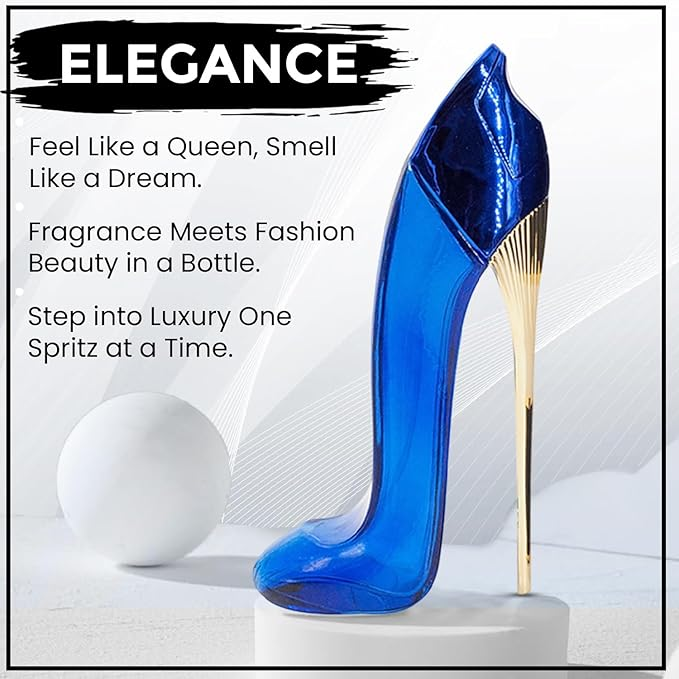 Princess High Heel Perfume for Women (2.9oz/85ml x 5pcs), Black, Gold, Pink, Blue & Red, Eau de Parfum, (Pack of 5)