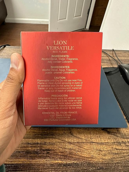 Lion Versatile Red Flame Cologne for Men 3.4oz/100ml, Fragrance for Men