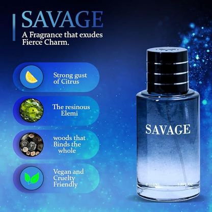 Savage Extrait De Parfum & Savage Pour Homme Fragrance for Men - 3.4Oz + Travel Spray 35ml, Masculine Scent, Cologne for Men, 3.4oz/100ml (Pack of 3)