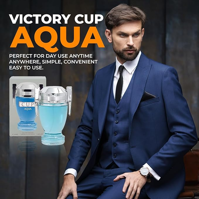 Cologne for Men (3.4oz/100ml x 3pcs), Investor aqua, Investor Intense, Investor Cup, Edt, (Pack of 3), Fragrance for Men