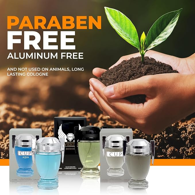 Cologne for Men (3.4oz/100ml x 3pcs), Investor aqua, Investor Intense, Investor Cup, Edt, (Pack of 3), Fragrance for Men