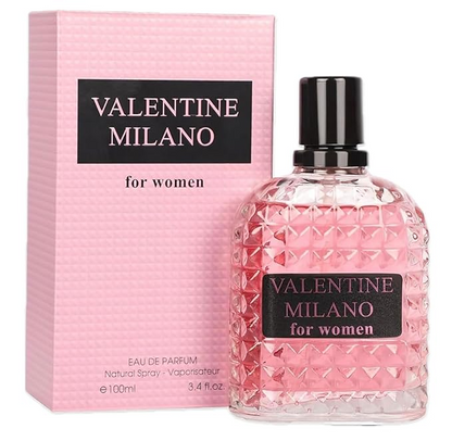 Valentine and Sexy Rose Perfume for Women (3.4oz/100ml x 4pcs) Valentine Milano Born In Roma, Rock N Rose, Eau de parfum, Pack of 4