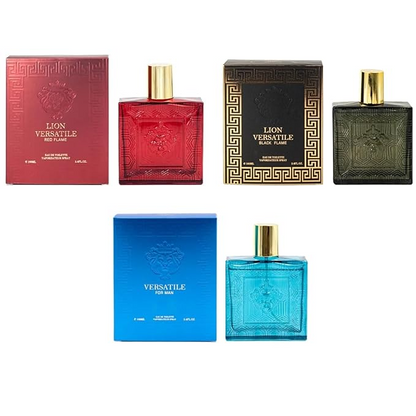 Lion Versatile Cologne for Men (3.4oz/100ml x 3pcs),Fresh, Aromatic, Woody & Oriental Scent for Men Edt, (Pack of 3)