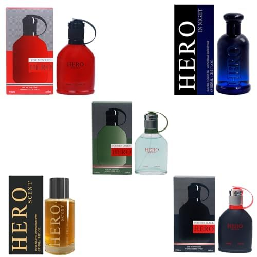 Cologne for Men (3.4oz/100ml x 5Pcs), Eau de toilette, Fragrance for Men, Pack of 5pcs