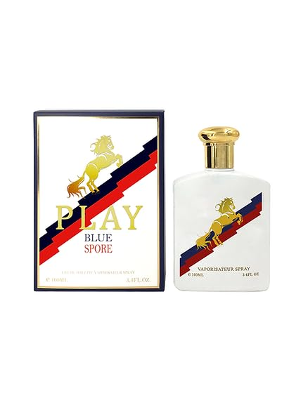 Play Cologne for Men (Play Red Extreme, Play bluesport, Play double black, Play ultra blue) (PACK OF 4) x 100ml / 3.4oz each Eau De Toilette Spray Perfume for men