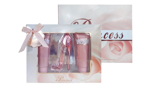 Princess High Heel Shoes Perfume Gifts Sets for Women, Eau De Parfum (1.7 fl oz), Body Lotion (3.0 fl oz), Shower Gel (3.0 fl oz), (Pack of 3) - Pink