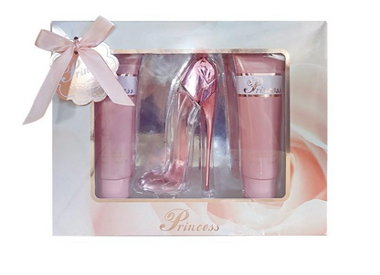 Princess High Heel Shoes Perfume Gifts Sets for Women, Eau De Parfum (1.7 fl oz), Body Lotion (3.0 fl oz), Shower Gel (3.0 fl oz), (Pack of 3) - Pink