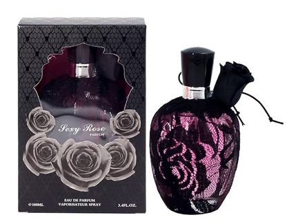 Sexy Rose Black Perfume for Women 3.4oz/100ml, Long Lasting Fragrance