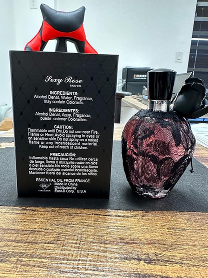 Sexy Rose Black Perfume for Women 3.4oz/100ml, Long Lasting Fragrance