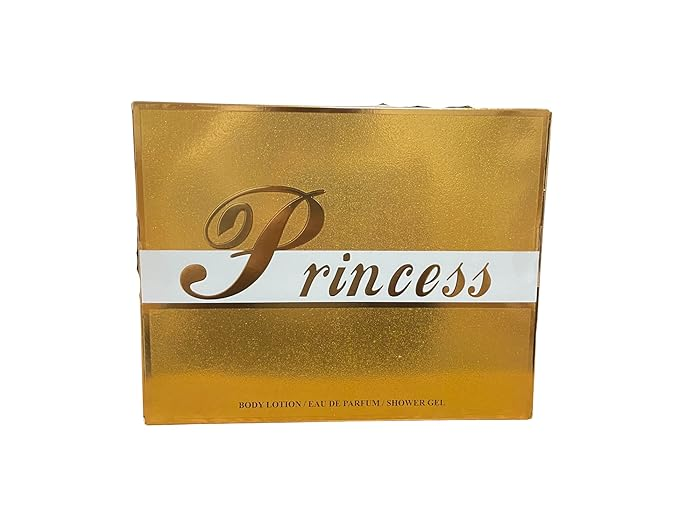 Princess High Heel Shoes Perfume Gifts Sets for Women, Eau De Parfum (1.7 fl oz), Body Lotion (3.0 fl oz), Shower Gel (3.0 fl oz), Mother's Day Gifts (Pack of 3) - Gold