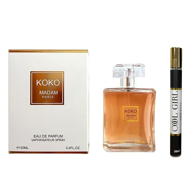 Koko Madam Perfume for Women 3.4oz/100ml Edp, Long Lasting Fragrance + Cool Girl Travel Spray (35ml) Edp For Woman,