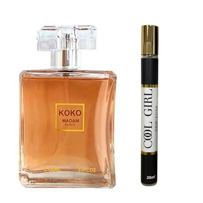Koko Madam Perfume for Women 3.4oz/100ml Edp, Long Lasting Fragrance + Cool Girl Travel Spray (35ml) Edp For Woman,