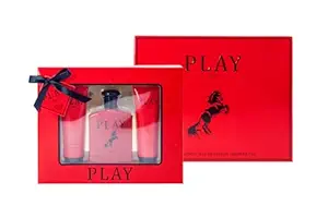 Play Red Cologne Gifts Sets for Men, Eau De Toilette (3.4 fl oz), Body Lotion (3.0 fl oz), Shower Gel (3.0 fl oz), (Pack of 3)