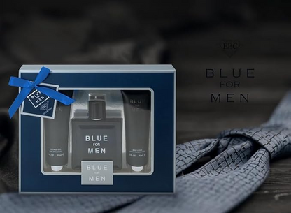 Blue For Men Cologne Gifts Sets for Men, Eau De Toilette (3.4 fl oz), Body Lotion (3.0 fl oz), Shower Gel, (Pack of 3)