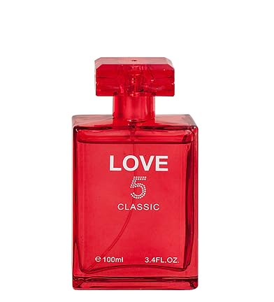 Love 5 Classic Red Perfume for Women 3.4oz/100ml Eau de Parfum, Long Lasting Fragrance,