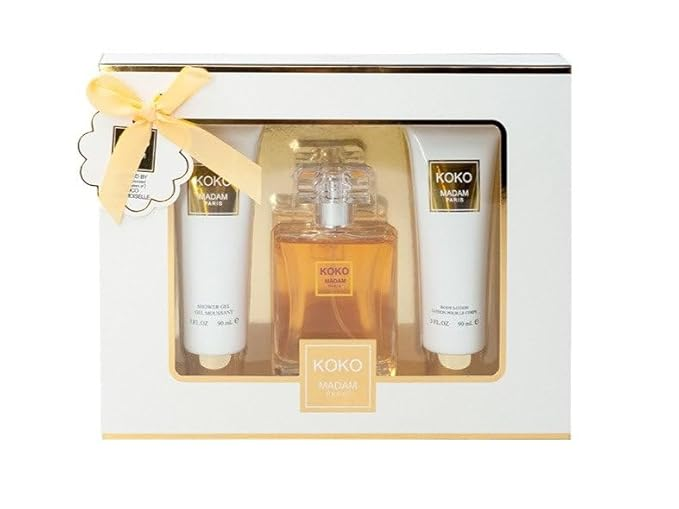 Koko Madam Perfume Gifts Sets for Women, Eau De Parfum (3.4 fl oz), Body Lotion (3.0 fl oz), Shower Gel (3.0 fl oz), (Pack of 3)