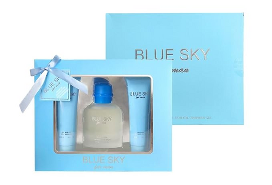 Blue Sky Cologne Gifts Sets for Men, Eau De Toilette (3.4 fl oz), Body Lotion (3.0 fl oz), Shower Gel (3.0 fl oz), (Pack of 3)