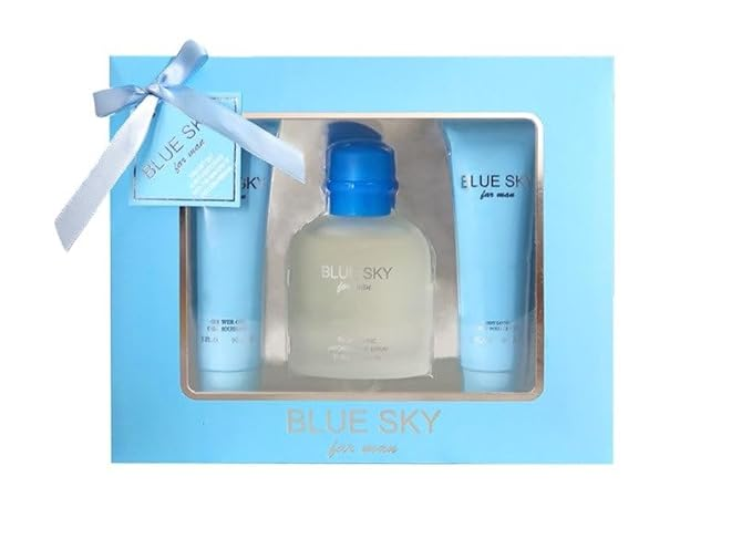 Blue Sky Cologne Gifts Sets for Men, Eau De Toilette (3.4 fl oz), Body Lotion (3.0 fl oz), Shower Gel (3.0 fl oz), (Pack of 3)