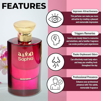 Saphia Perfume for Women | Perfume for Women Eau de Parfum | 3.4 Fl Oz / 100 ml | Eau de Parfum | Long Lasting 8-10 hours