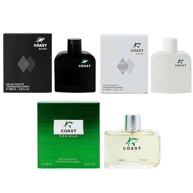 Coast Cologne for Men (3.4oz/100ml x 3 Pcs), Eau De Toilette, Wonderful Gift, Masculine Scent for All Skin Types (Pack of 3)