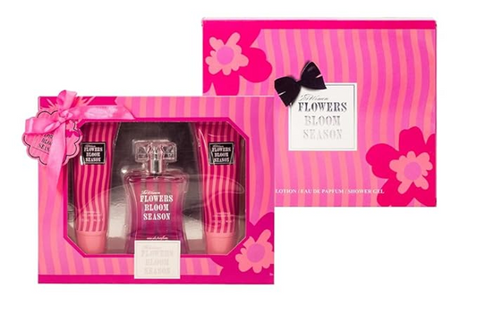 Flowers Bloom season Perfume Gifts Sets for Women, Eau De Parfum (3.4 fl oz), Body Lotion (3.0 fl oz), Shower Gel (3.0 fl oz), (Pack of 3)