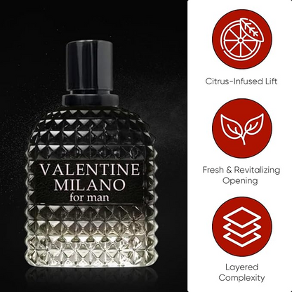 Valentine Milano for Men (EDP) & Must Be Black Bear Cologne (EDT), Fragrance for Men, 3.4 Fl Oz Each (Pack of 2)