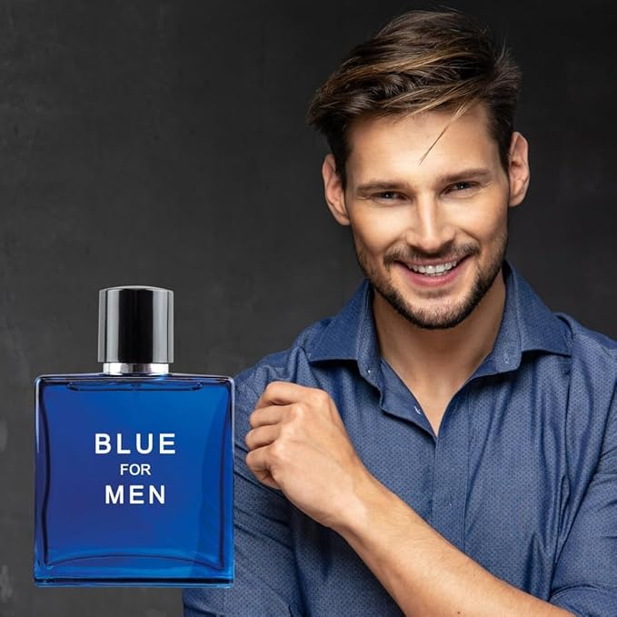 Valentine Milano for Men (EDP) & Blue for Men Parfum Cologne For Men (EDT), Fragrance for Men, 3.4 Fl Oz Each (Pack of 2)