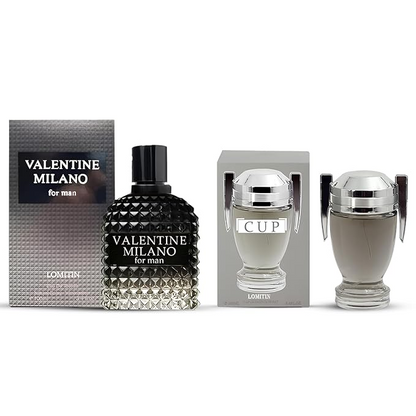 Valentine Milano for Men (EDP) & Cup Cologne (EDT), Fragrance for Men, 3.4 Fl Oz Each (Pack of 2)About this item Invigorating Top Notes: Opens with fresh and revitalizing top notes that make a memorable first impression.