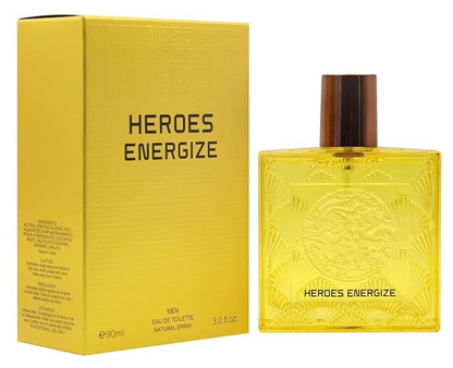Valentine Milano for Men (EDP) & Heroes Energize Cologne for Men (EDT), Fragrance for Men, 3.4 Fl Oz Each (Pack of 2)