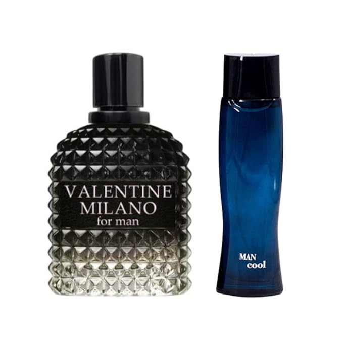 Valentine Milano for Men (EDP & EDT), Cool Cologne for Men, 3.4 Fl Oz Each (Pack of 2)
