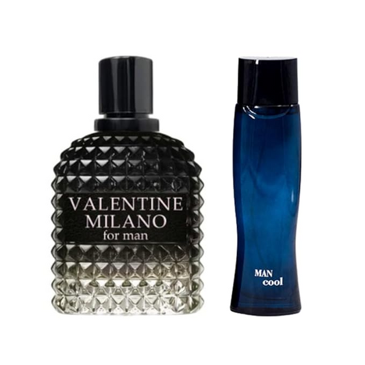 Valentine Milano for Men (EDP & EDT), Cool Cologne for Men, 3.4 Fl Oz Each (Pack of 2)
