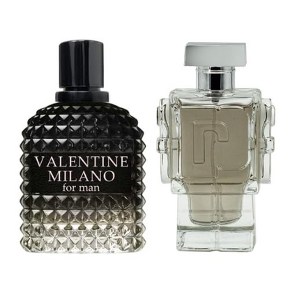 Valentine Milano for Men (EDP) & Robot Cologne for Men (EDT), Warm Masculine Scent for Daily Use, Casual Men's Cologne, 3.4oz/100ml (Pack of 2)