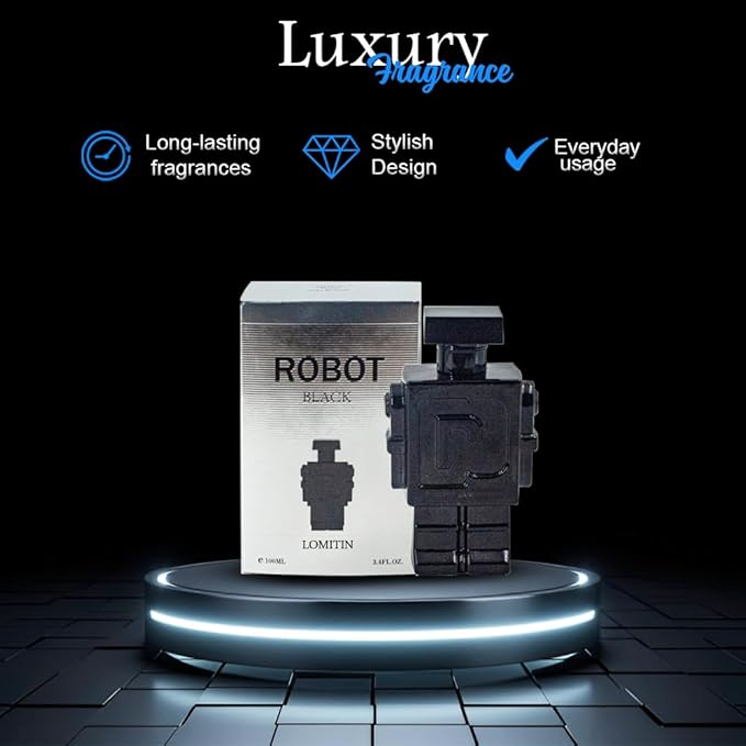 Valentine Milano for Men (EDP) & Robot Black (EDT), Fragrance for Men, 3.4 Fl Oz Each (Pack of 2)