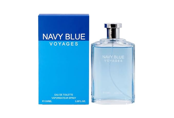 Valentine Milano for Men (EDP) & Navy Blue Voyages (EDT), Warm Masculine Scent for Daily Use, Casual Men's Cologne, 3.4oz/100ml (Pack of 2)