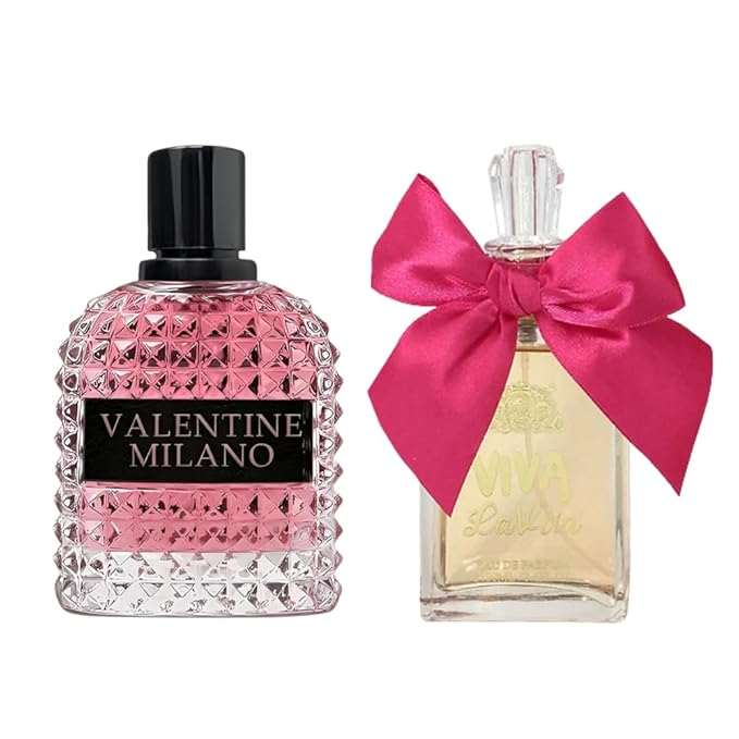 Valentine Milano & Viva La Vita Perfume for Women - 3.4oz/100ml, Elegant Floral & Sophisticated Fruity Scents Women's Eau de Parfum, Fragrance for Women (Pack of 2)