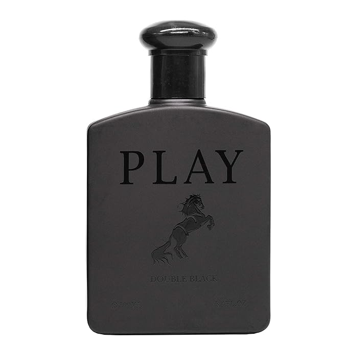 Play Double Black Cologne for Men 3.4oz/100ml Eau de Toilette, Natural spray