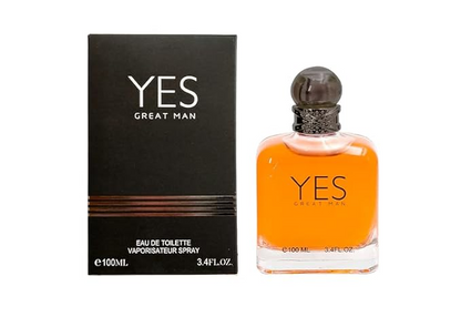 Yes Great Man Cologne for Men 3.4oz/100ml Eau de Toilette, Natural Spray